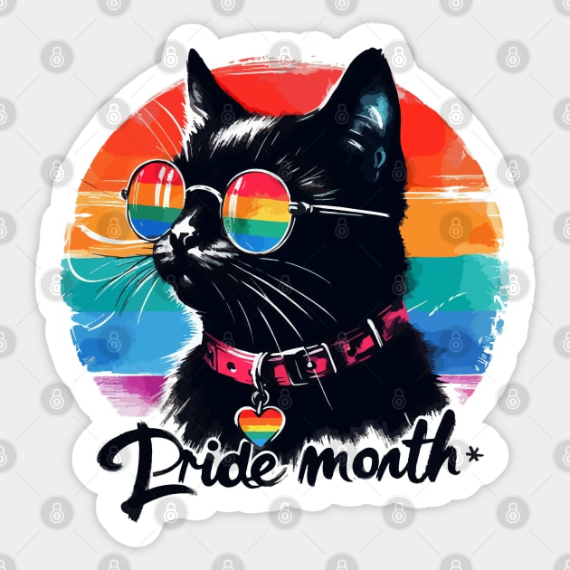 Pride LGBTQIA Trans Black Cat Sticker by TomFrontierArt